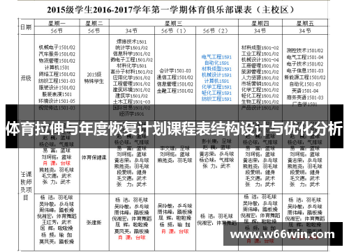 体育拉伸与年度恢复计划课程表结构设计与优化分析
